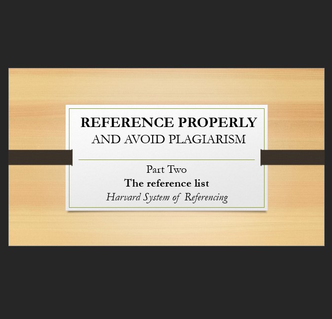 Reference Properly-Part One: Citations