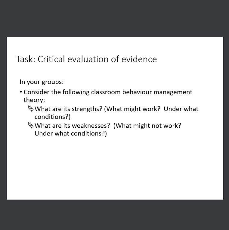 Critical Evaluation of Evidence