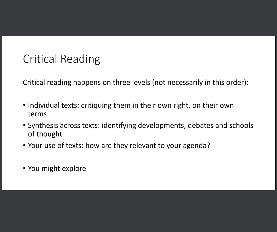 The Three Domains of Critical Reading