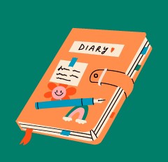 illustration of a diary