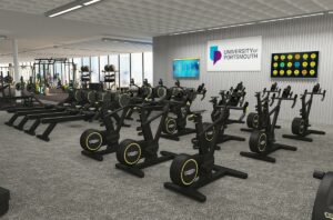 University of Portsmouth Ravelin Sports Centre  with sports bikes and treadmills