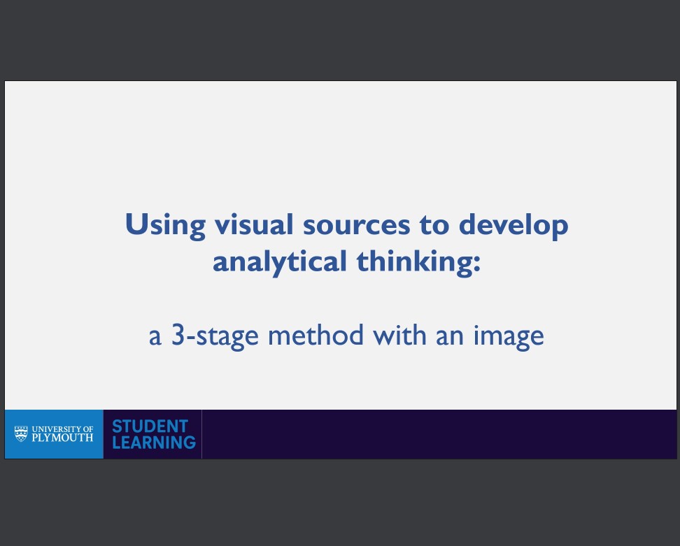 Excelling at critical analysis: a 3-stage method with an image