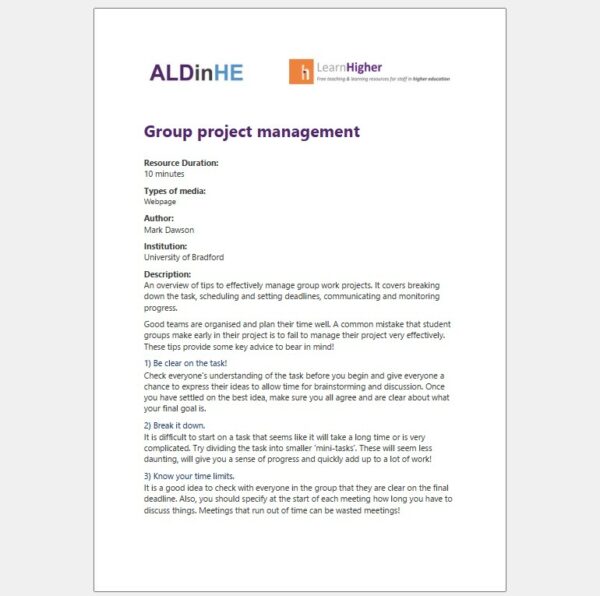 Group Project Management