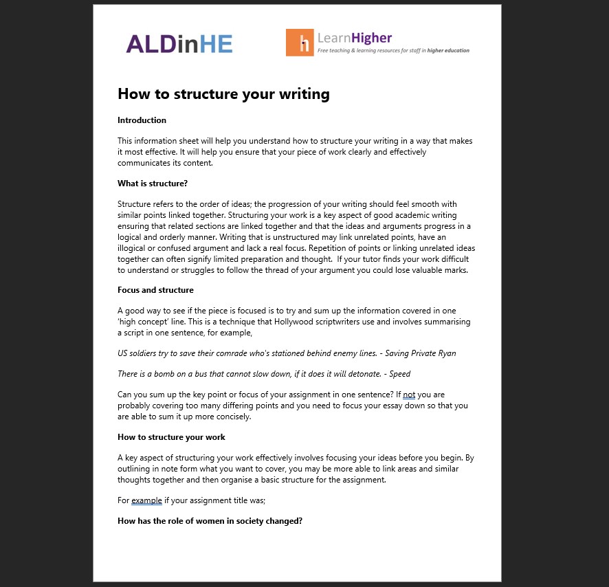 How to structure your writing