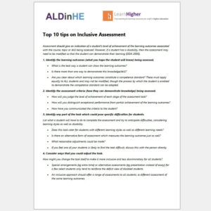 Top 10 tips on Inclusive Assessment