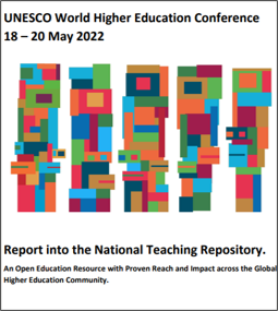 report cover for the UNESCO World Higher Education Conference - Report into the National Teaching Repository