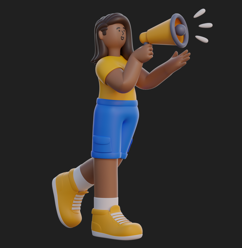 Person holding a megaphone.