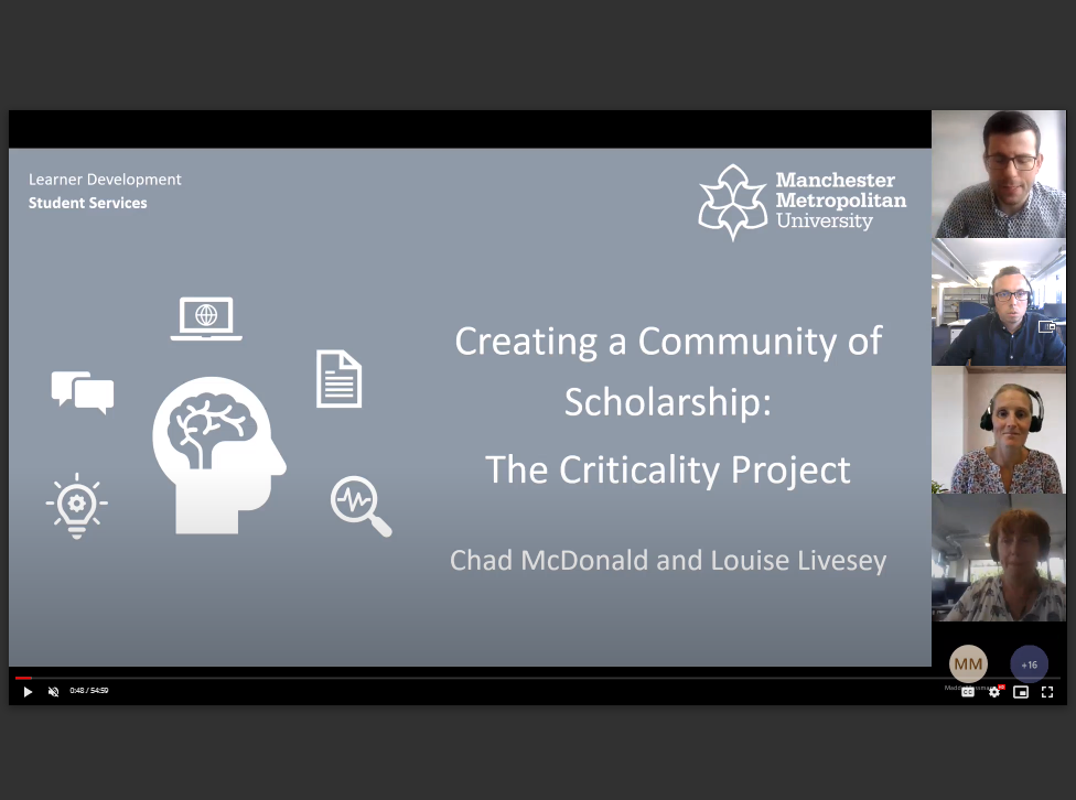 LD@3 Creating a Community of Scholarship: The Criticality Project