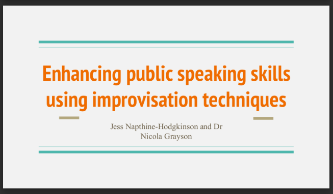 LD@3: Enhancing Public Speaking Skills Using Improvisation Techniques
