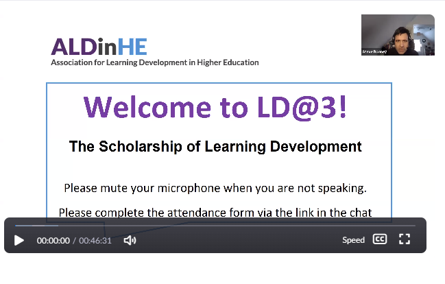 LD@3 Supporting the Scholarship of Learning Development