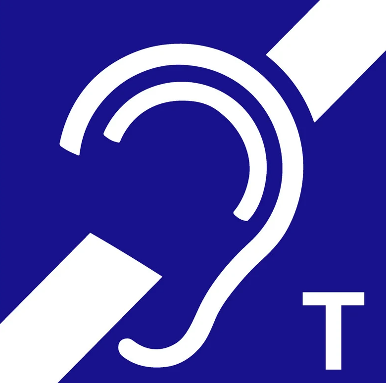 Blue Hearing Aid Loop T Induction Loop logo