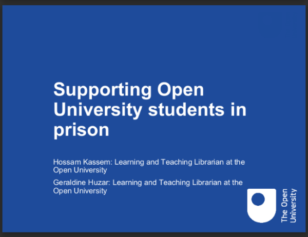Supporting Open University students in prison