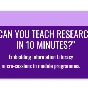 can you teach research in 10 minutes