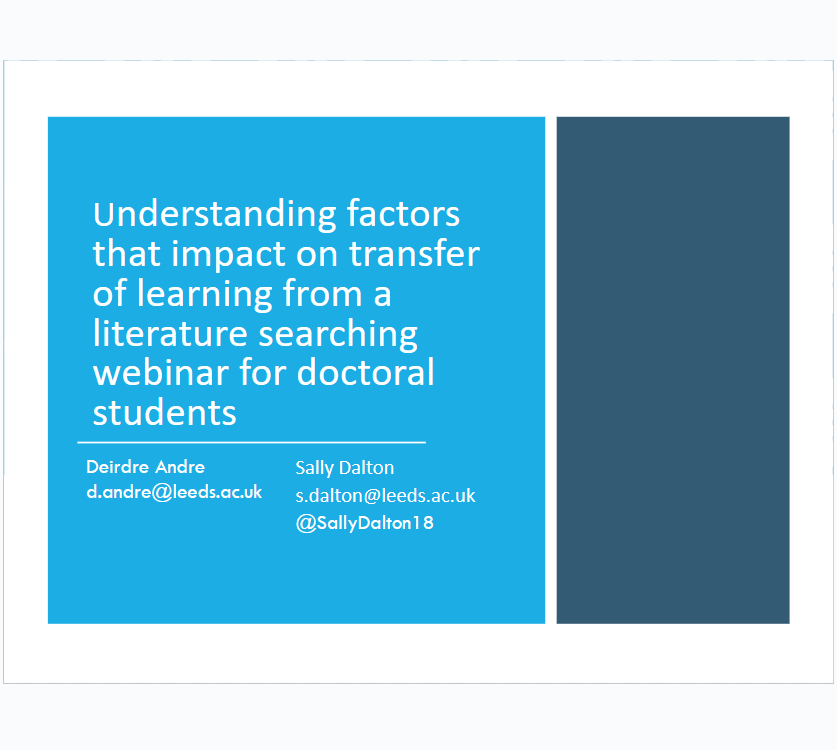 LD@3 What helps students learn? Understanding factors that impact transfer in a literature searching webinar